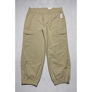 NWT Old Navy Cargo Joggers Womens XL Beige Zip Ankle Quick Dry Elastic Waist